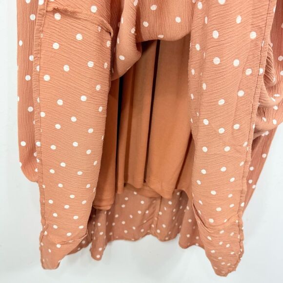 Lane Bryant Creamsicle Orange White Polka Dot Sleeveless ALine Cut Out Dress NEW - Picture 15 of 16